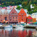 Façades colorées de Bergen en Norvège