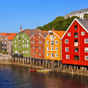 Façades colorées de Trondheim en Norvège